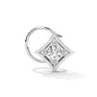 Rhombus Style Round Diamond Silver Nose
