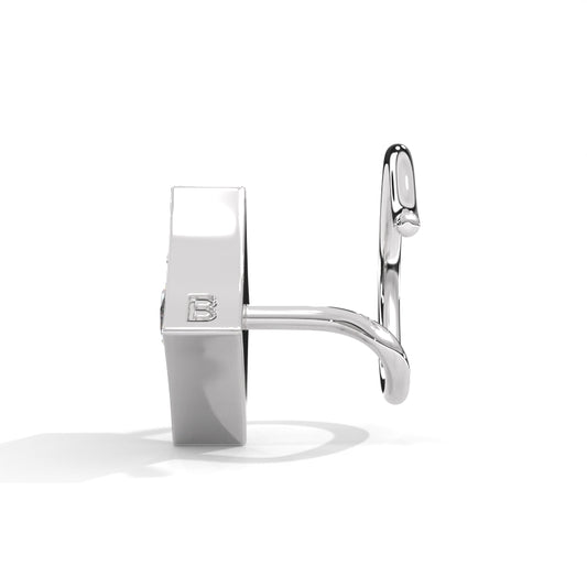 Rhombus Style Round Diamond Silver Nose