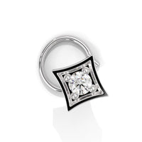 Rhombus Style Round Diamond Silver Nose