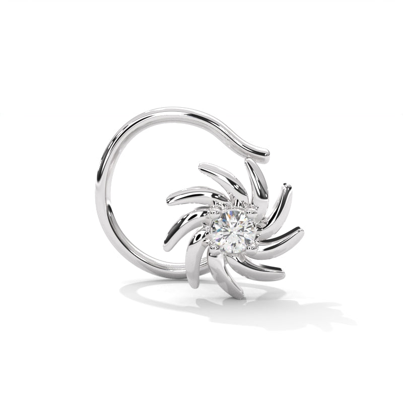 Floral Cluster Silver Nose Pin