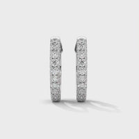 Huggee Round Brilliant Silver Earring