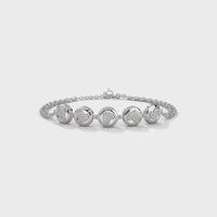Heart Bezzel Silver Bracelet