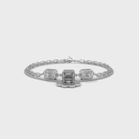 Charm With Daimond Silver Bracelet