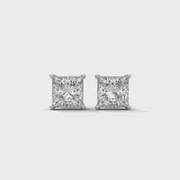 Square studded One Diamond Earrings