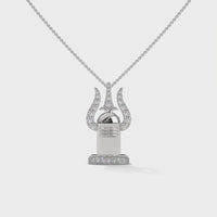 Trident And Shivling Pendant Goddess Silver Necklace