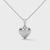 Love Dazzling Heart Silver Necklace