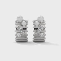 Minimalist Pearl Silver Stud Earrings