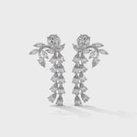 Unique Silver Earrings With Diamond Inlays