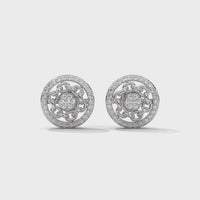 Round Zircon Silver Earrings