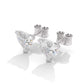 Heart Shape Diamond Stud Silver Earrings