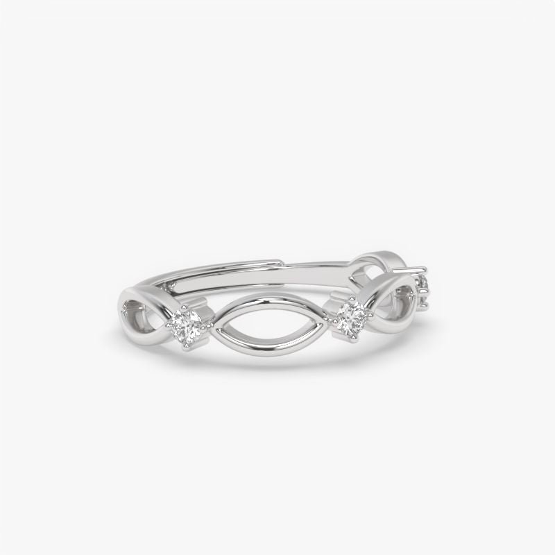 Celestara 925 Sterling Silver Vivre Adjustable Ring