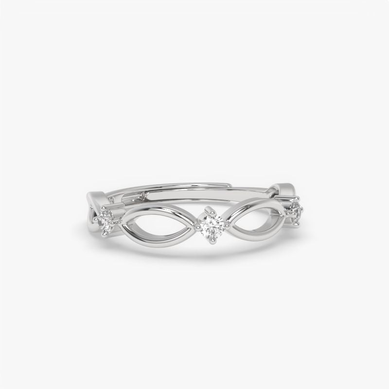 Celestara 925 Sterling Silver Vivre Adjustable Ring