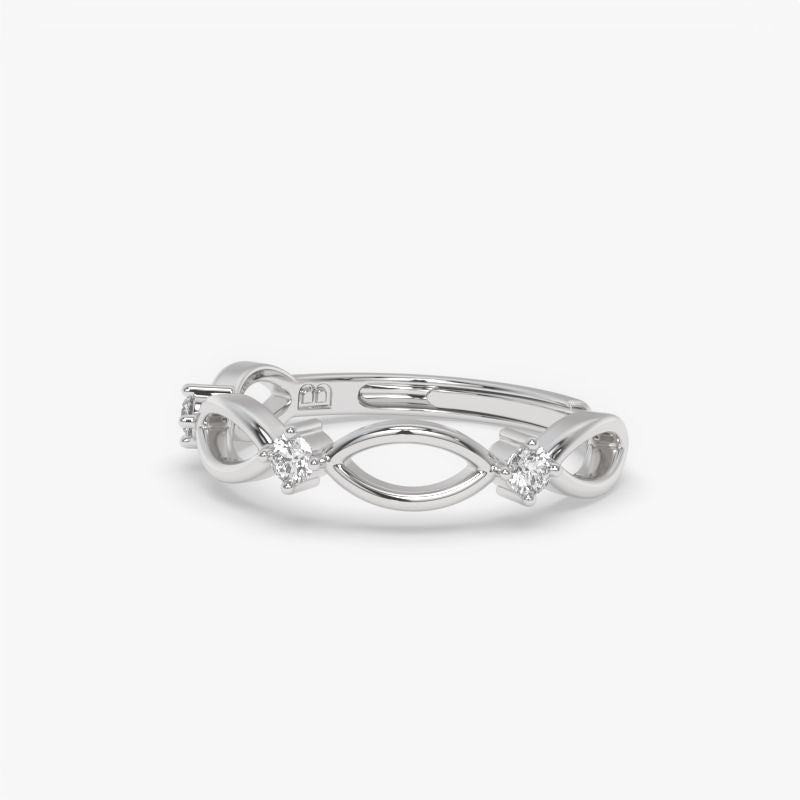 Celestara 925 Sterling Silver Vivre Adjustable Ring