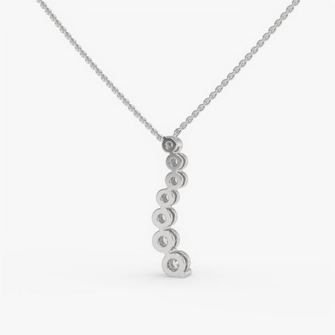 Graduated Diamond Drop Pendant Necklace - Round Cut Cubic Zirconia