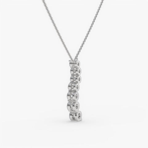 Graduated Diamond Drop Pendant Necklace - Round Cut Cubic Zirconia