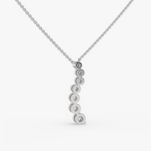 Graduated Diamond Drop Pendant Necklace - Round Cut Cubic Zirconia