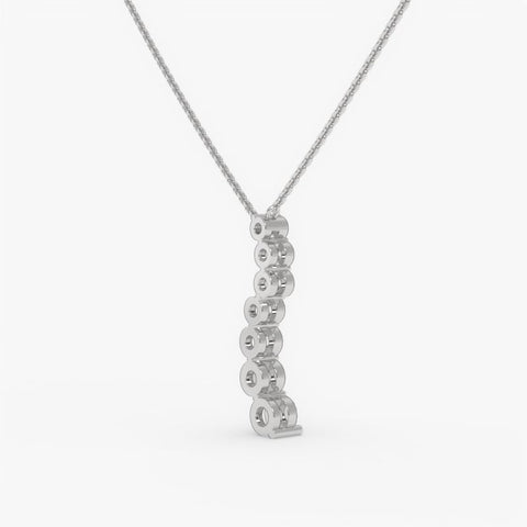 Graduated Diamond Drop Pendant Necklace - Round Cut Cubic Zirconia