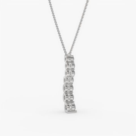 Graduated Diamond Drop Pendant Necklace - Round Cut Cubic Zirconia