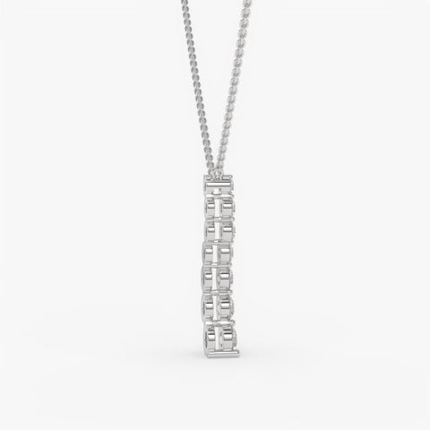 Graduated Diamond Drop Pendant Necklace - Round Cut Cubic Zirconia