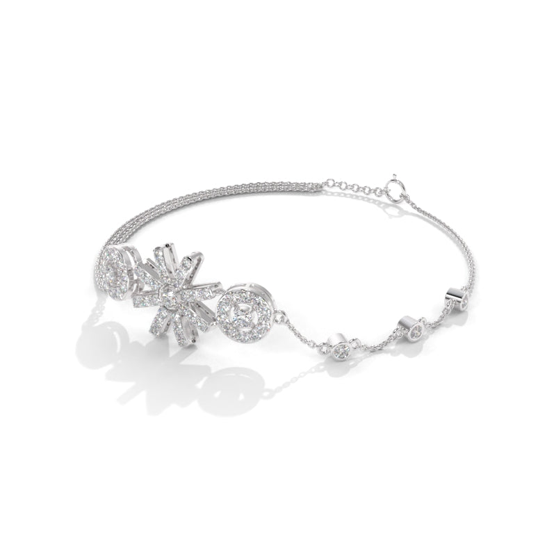 Cubic Zirconia Silver-Plated Wraparound Bracelet for Women