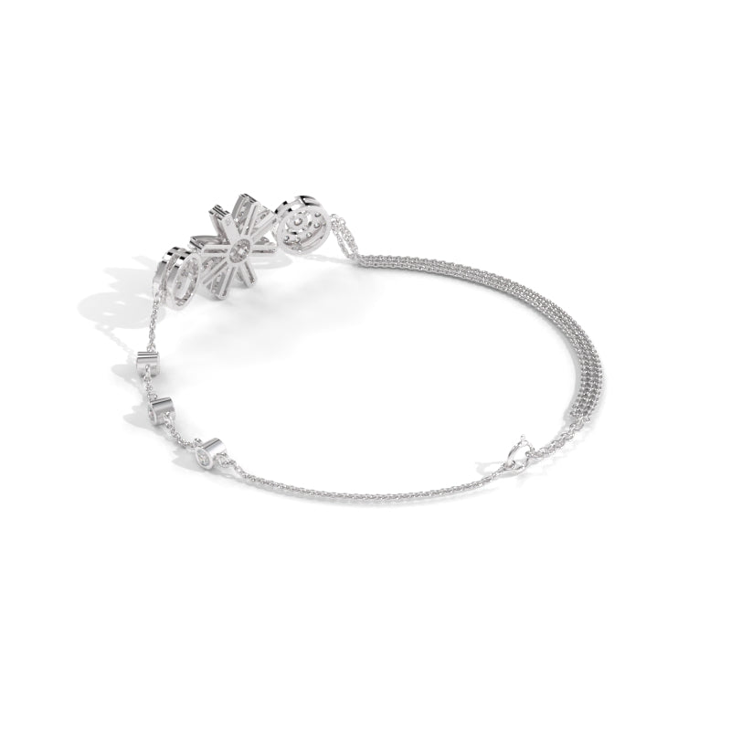 Cubic Zirconia Silver-Plated Wraparound Bracelet for Women