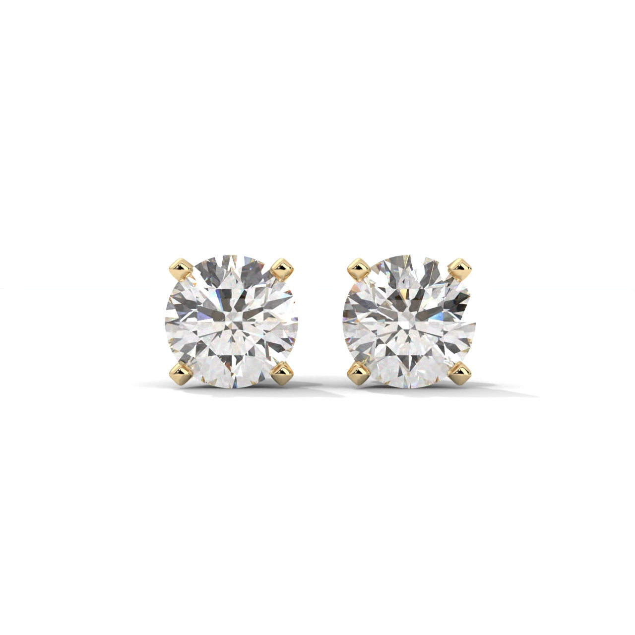 Delicate Round Diamond Silver Earrings