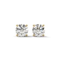 Delicate Round Diamond Silver Earrings