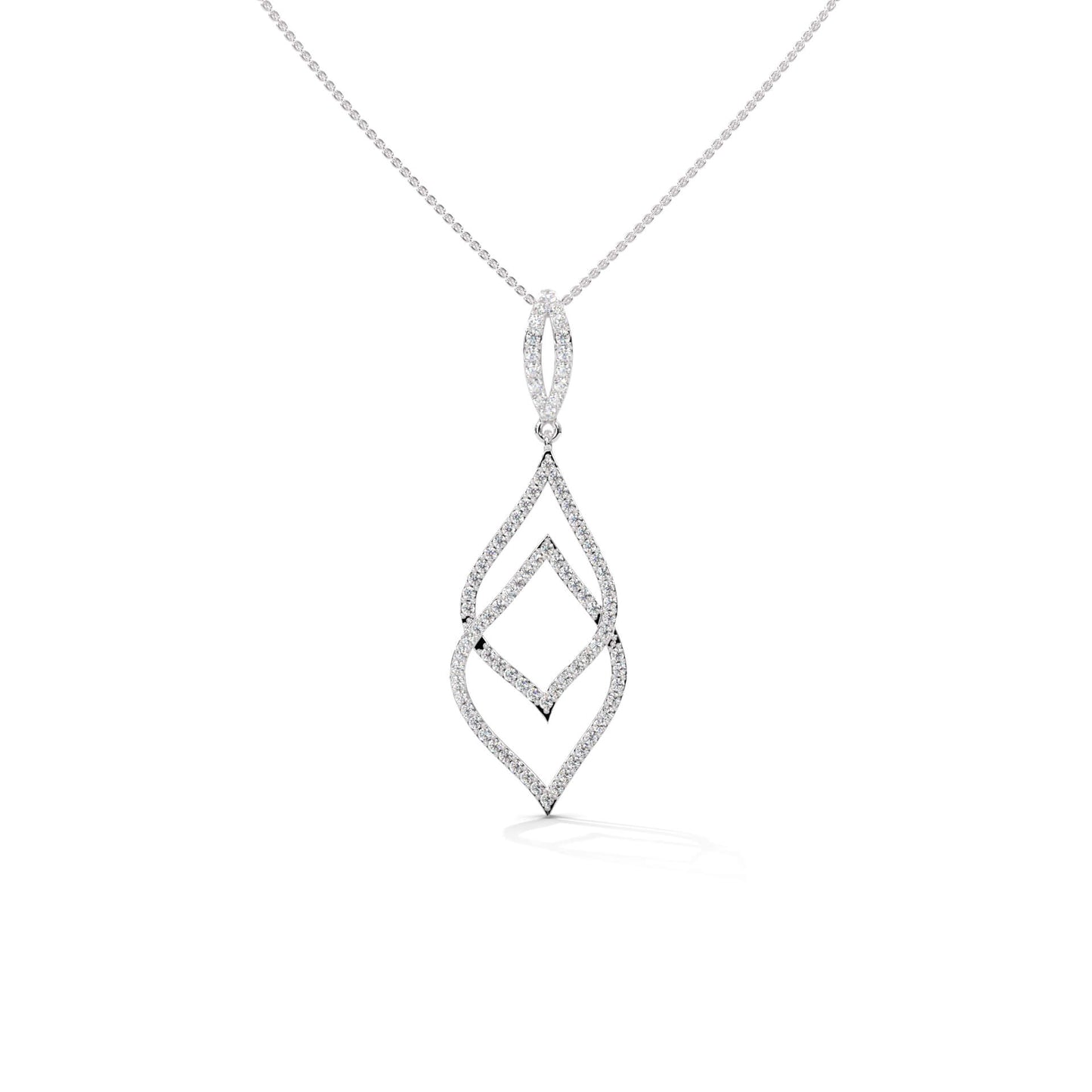 Simple Silver Diamond Pendant