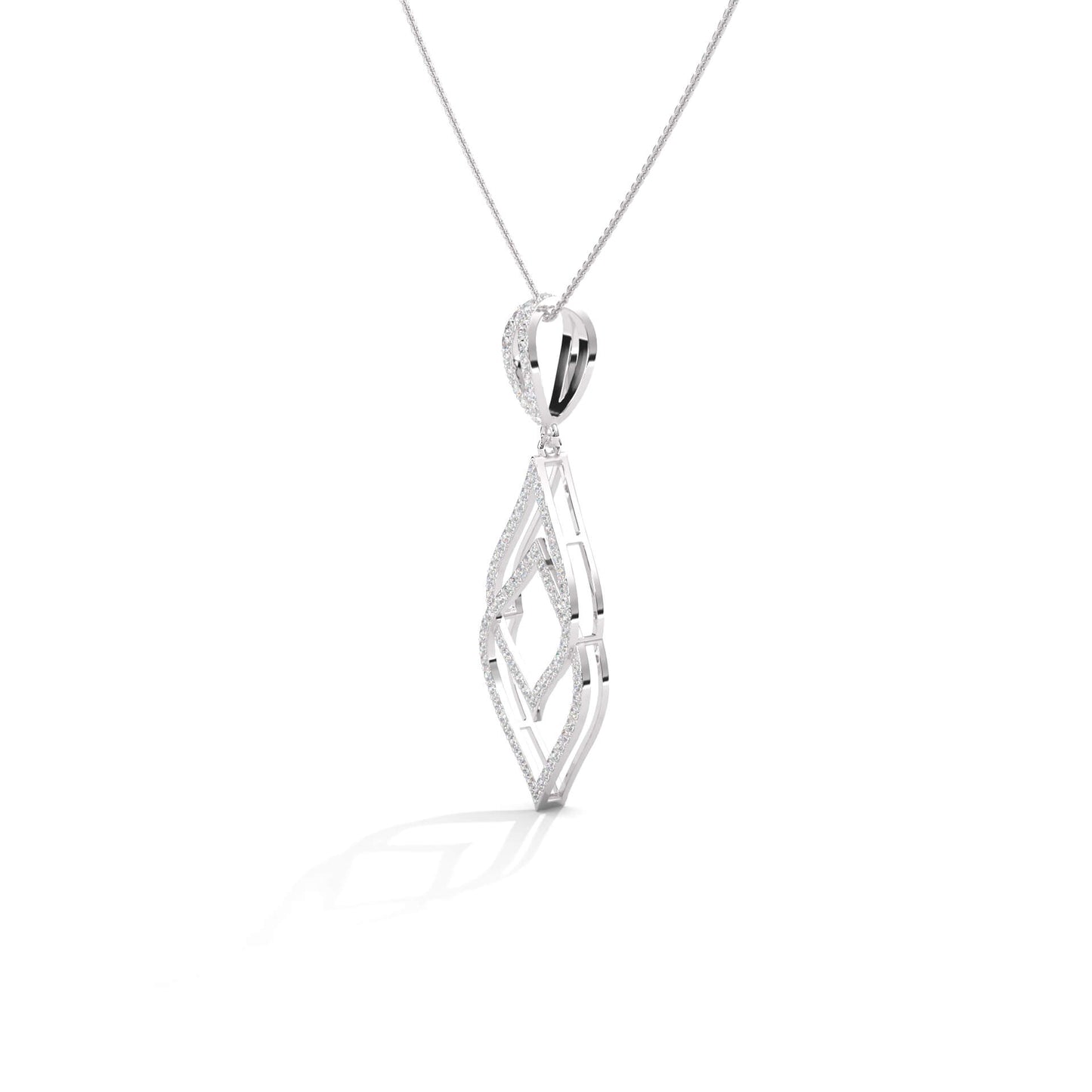 Simple Silver Diamond Pendant