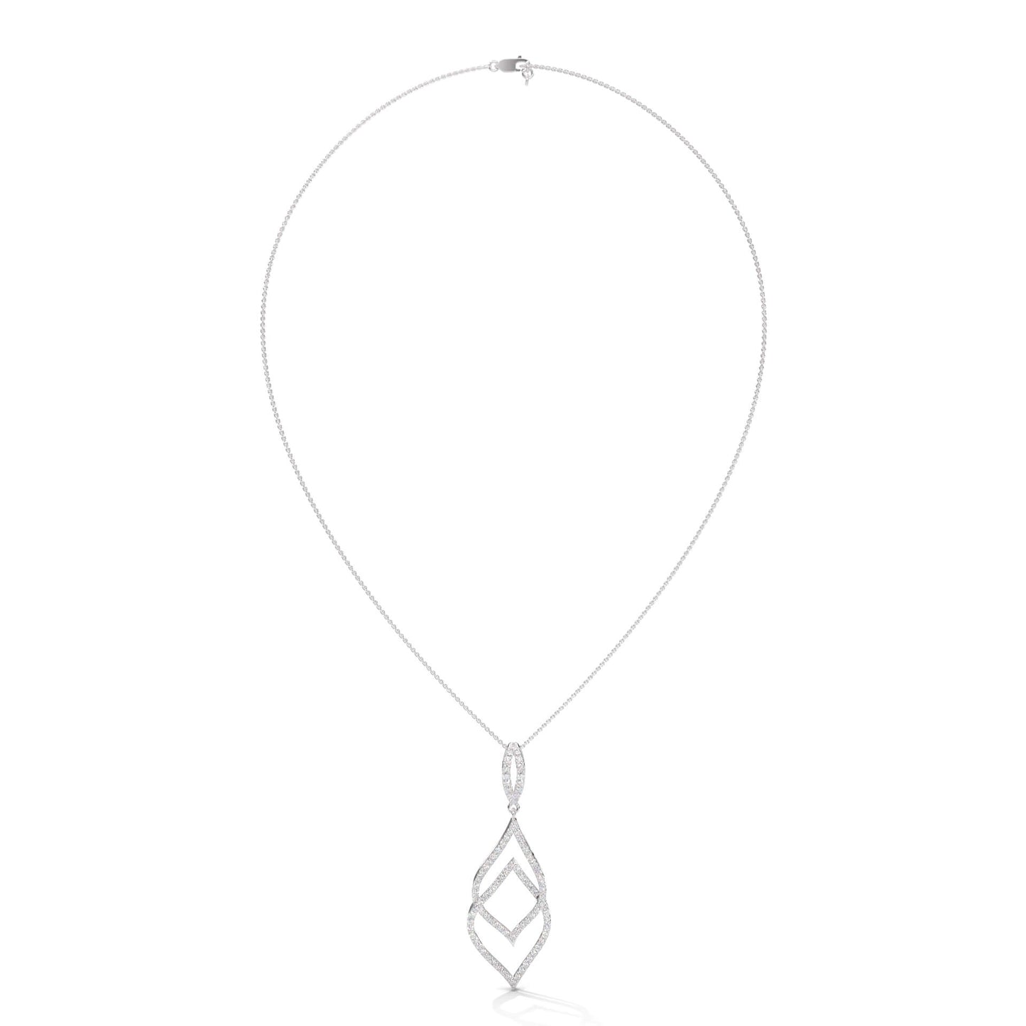 Simple Silver Diamond Pendant