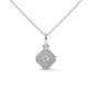 Princess Diamond Halo Silver Pendant