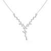 Cubic Zirconia Diamonds Silver Pendant Charm Necklace