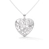 Silver Leaf Necklace - Heart  Pendant