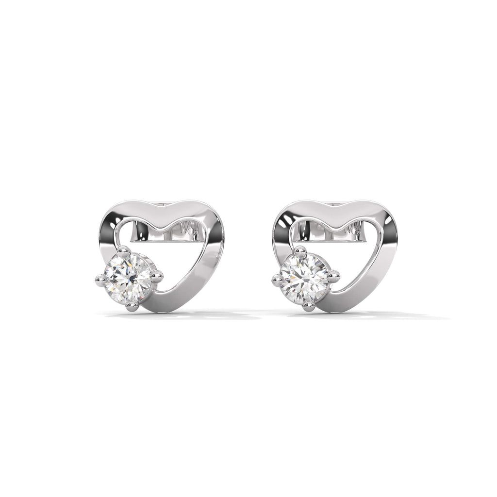 Heart Earrings Small Fragrant Love Diamond Zircon Earrings