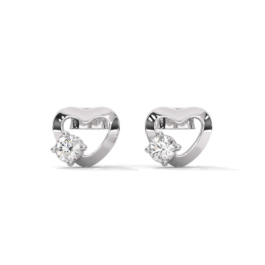 Heart Earrings Small Fragrant Love Diamond Zircon Earrings