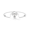 Unique Modern Studded Bow Tie silver Anklet With Pearl for women