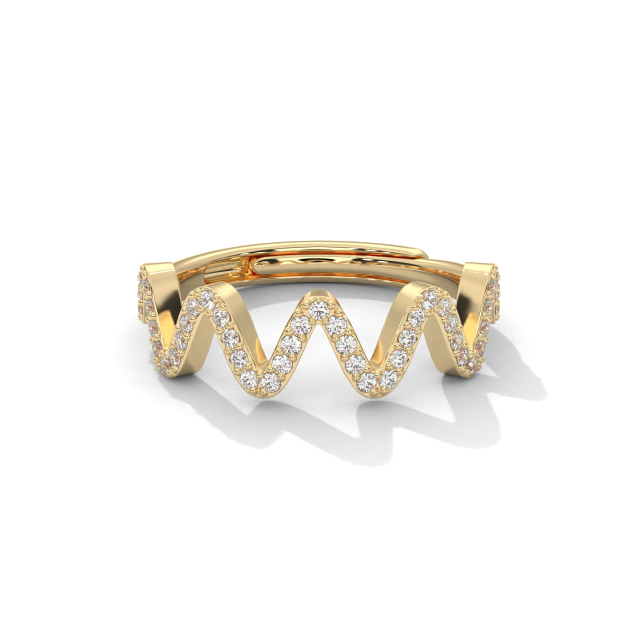 925 Sterling Silver Heartstrings Adjustable Ring