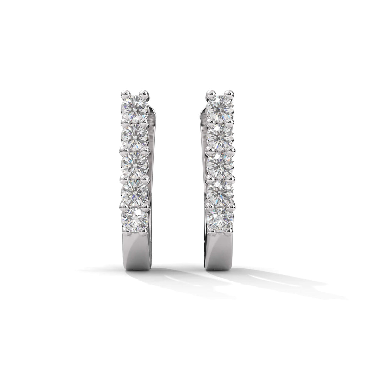 Hoop Diamond silver Earrings -  Classic Glamour With a Dazzling Twist