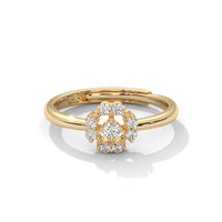Nature-Inspired Silver Diamond Ring