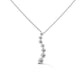 Graduated Diamond Drop Pendant Necklace - Round Cut Cubic Zirconia