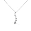 Graduated Diamond Drop Pendant Necklace - Round Cut Cubic Zirconia