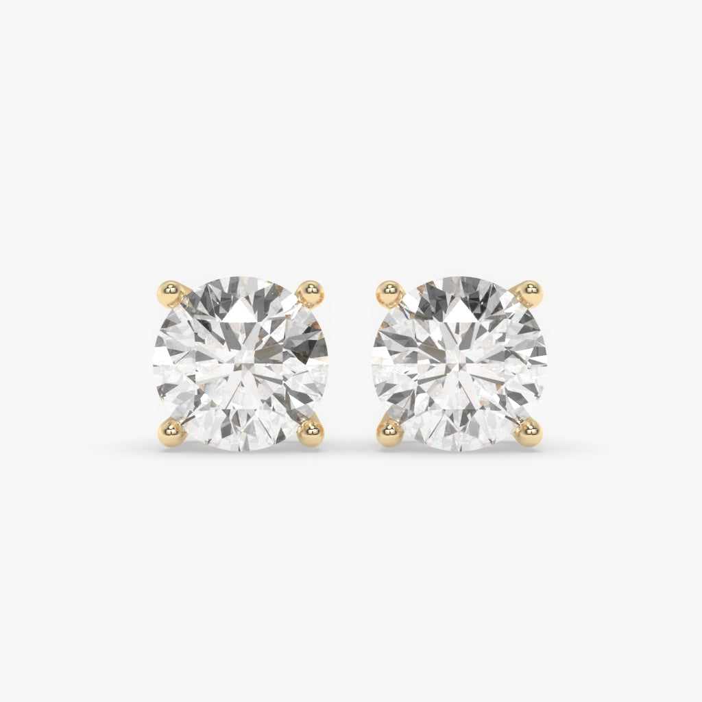 Brilliant Round Diamond silver Earring