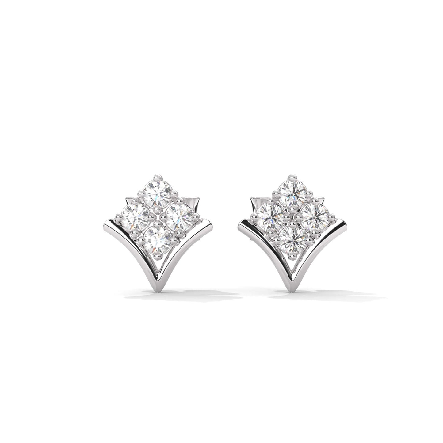 925 Sterling Silver Small Diamond Earrings