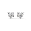 Heart Shaped Solitaire Diamond Stud Earrings