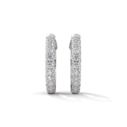 Round Brilliant Cut Diamond Hoop Earrings