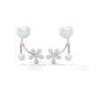 Floral Bejeweled Stud Earrings - Dainty Flower Pearl Earrings