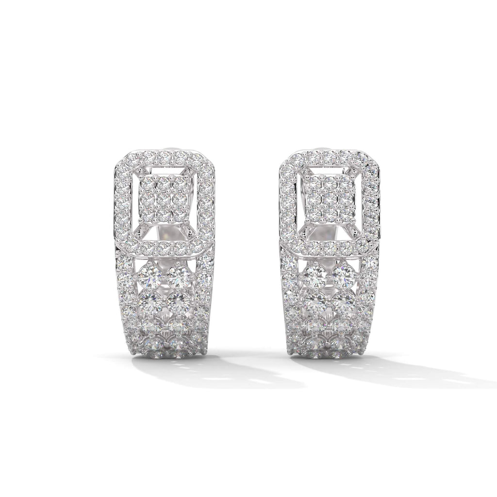 Silver Toned American Diamond Studded Classic Hoop Earrings