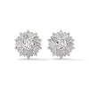 925 Sterling Silver Rhodium Cubic Zirconia Spring Flower Stud Earrings For Women 