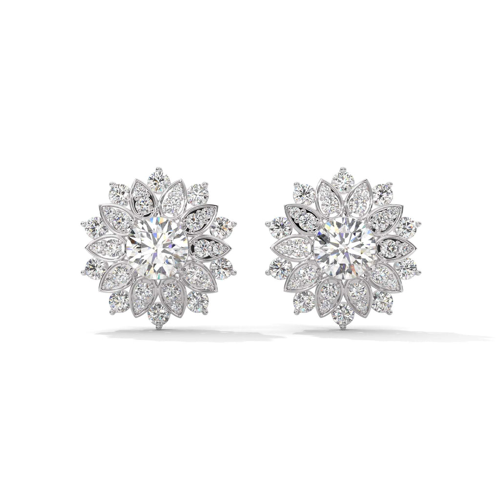 925 Sterling Silver Spring Flower Stud Earrings For Women 