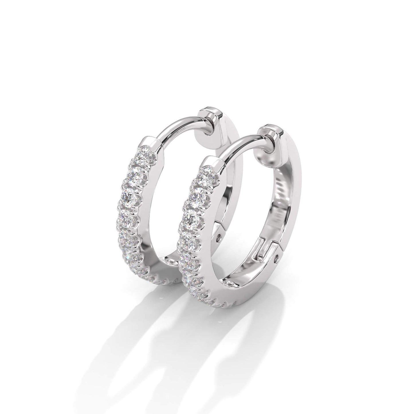 Round Brilliant Cut Diamond Hoop Earrings